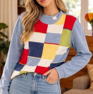 VINTAGE VILLAGER SPORT PADDED SHOULDERS SWEATER